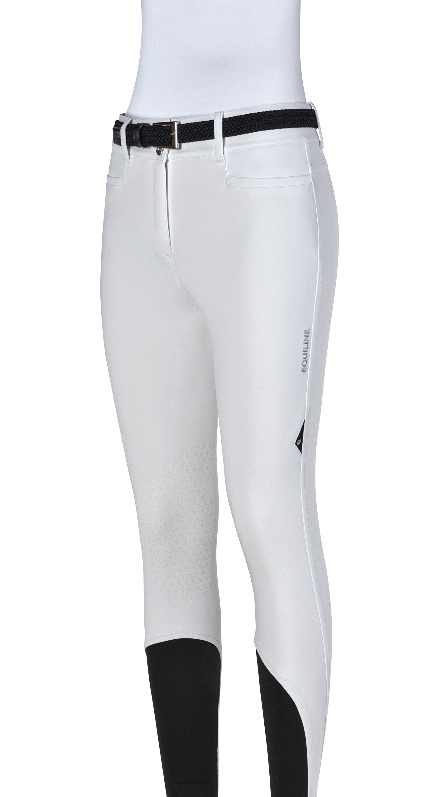 Dames Rijbroek Knie Grip Ernaek Donker Wit Equiline Dames Rijbroek Knie Grip Ernaek Donker Wit Equiline