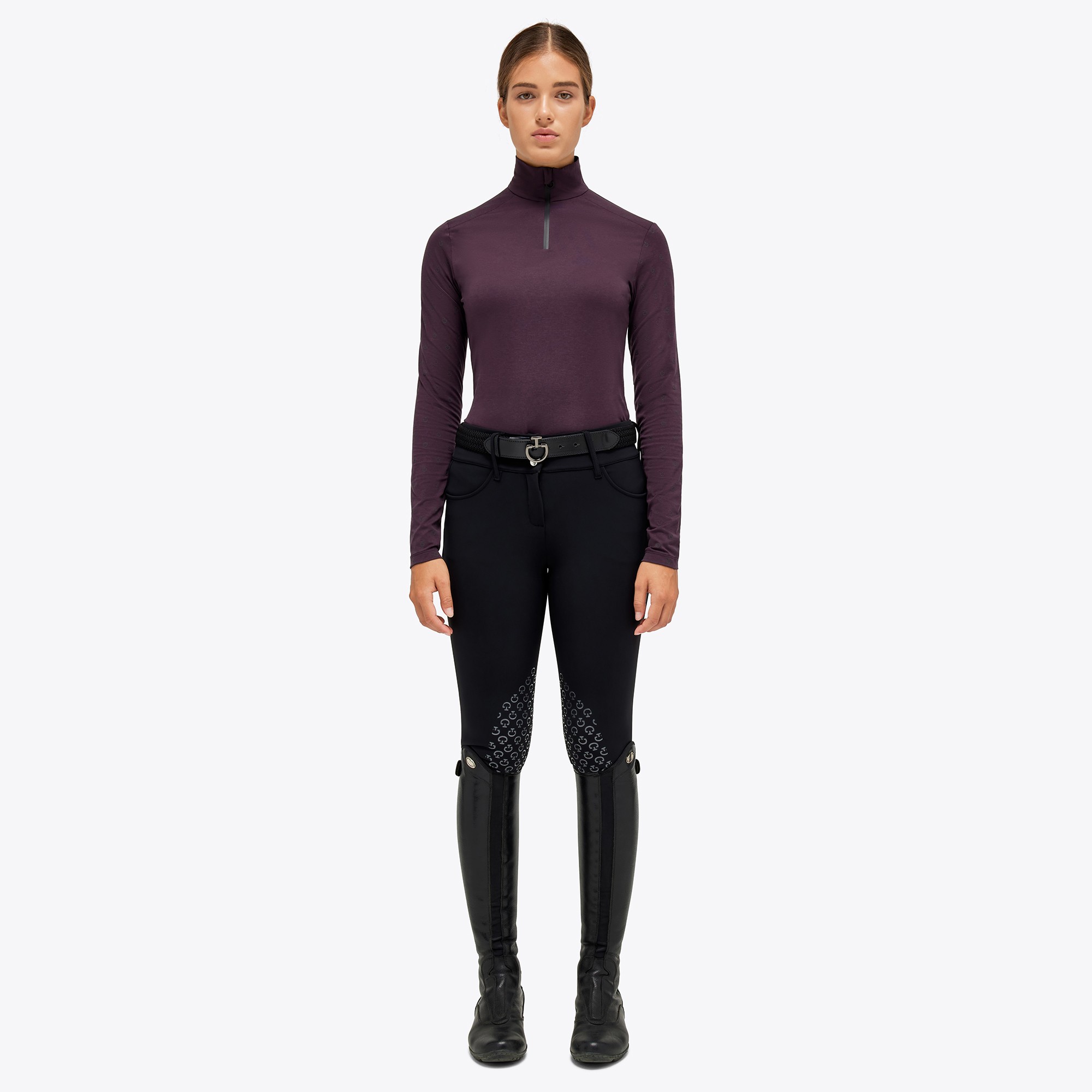 Mini Ct Flock Print Tech Wool Half Zip Wijn Rood Cavalleria Toscana Mini Ct Flock Print Tech Wool Half Zip Wijn Rood Cavalleria Toscana