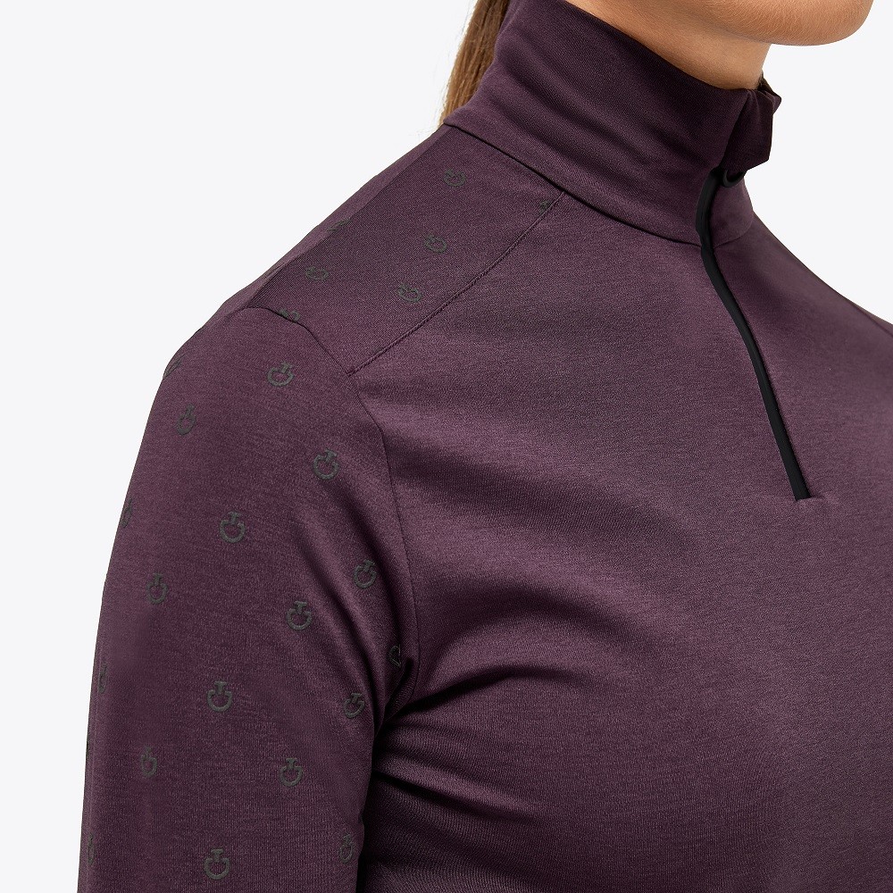 Mini Ct Flock Print Tech Wool Half Zip Wijn Rood Cavalleria Toscana Mini Ct Flock Print Tech Wool Half Zip Wijn Rood Cavalleria Toscana