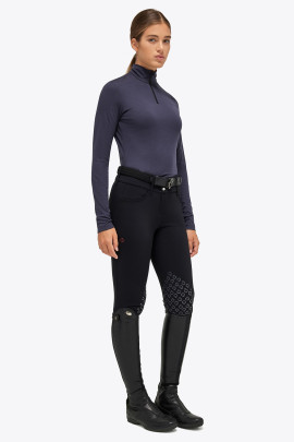 Mini Ct Flock Print Tech Wool Half Zip Blauw Cavalleria Toscana Mini Ct Flock Print Tech Wool Half Zip Blauw Cavalleria Toscana