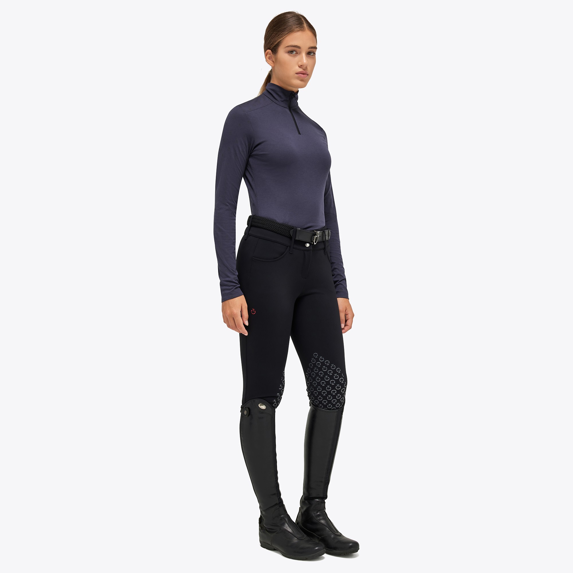Mini Ct Flock Print Tech Wool Half Zip Navy Blue Cavalleria Toscana Mini Ct Flock Print Tech Wool Half Zip Navy Blue Cavalleria Toscana