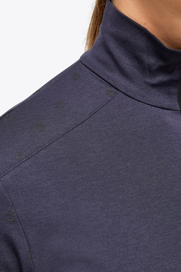 Mini Ct Flock Print Tech Wool Half Zip Navy Blue Cavalleria Toscana Mini Ct Flock Print Tech Wool Half Zip Navy Blue Cavalleria Toscana
