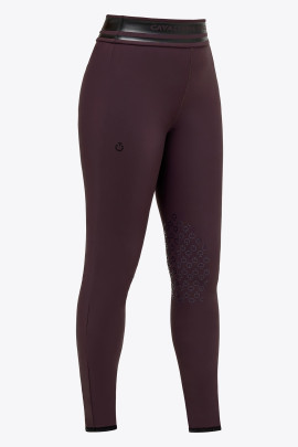 Perforated Stripe CT Logo Leggings Wine Red Cavalleria Toscana