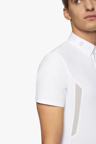 Tech Jersey S/S Button Wedstrijd Polo White Cavalleria Toscana Tech Jersey S/S Button Wedstrijd Polo White Cavalleria Toscana