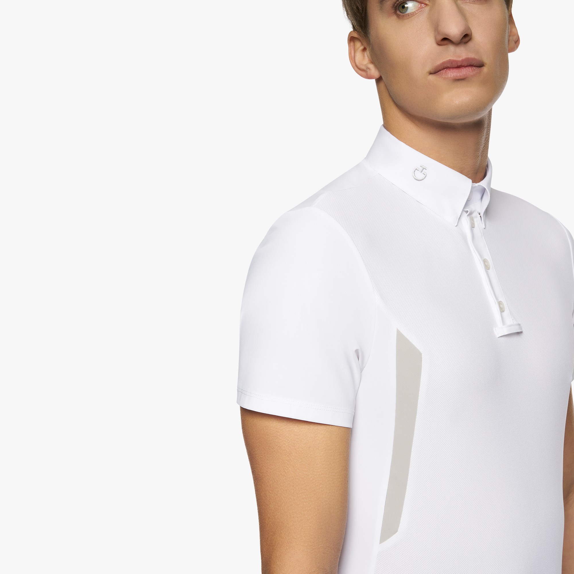 Tech Jersey S/S Button Wedstrijd Polo White Cavalleria Toscana Tech Jersey S/S Button Wedstrijd Polo White Cavalleria Toscana