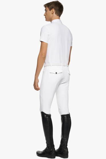 Tech Jersey S/S Button Wedstrijd Polo White Cavalleria Toscana Tech Jersey S/S Button Wedstrijd Polo White Cavalleria Toscana
