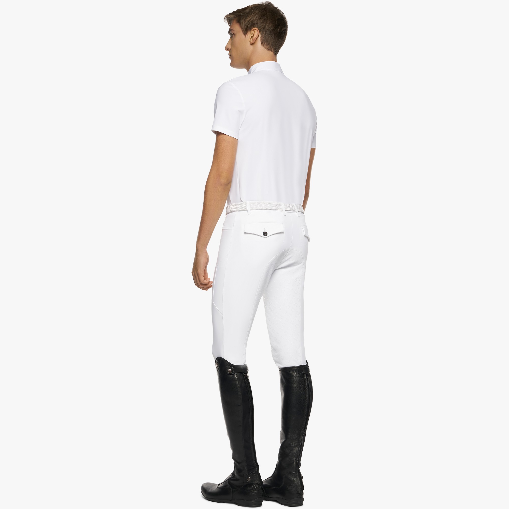 Tech Jersey S/S Button Wedstrijd Polo White Cavalleria Toscana Tech Jersey S/S Button Wedstrijd Polo White Cavalleria Toscana