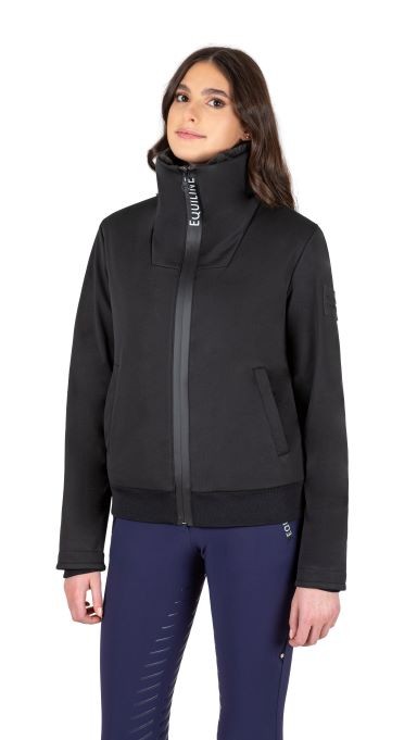 Ridershouse: Equiline Softshel Damesjack Met Imitatiebont - Zwart Ridershouse: Equiline Softshel Damesjack Met Imitatiebont - Zwart