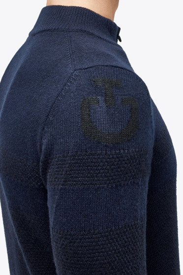 CT Winter Wool Half Zip Coltrui Blauw Cavalleria Toscana CT Winter Wool Half Zip Coltrui Blauw Cavalleria Toscana