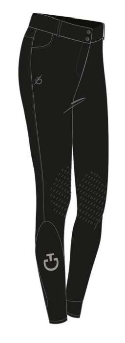 Ridershouse: CT Dash High Waist Riding Breeches Knee Grip - Zwart Ridershouse: CT Dash High Waist Riding Breeches Knee Grip - Zwart