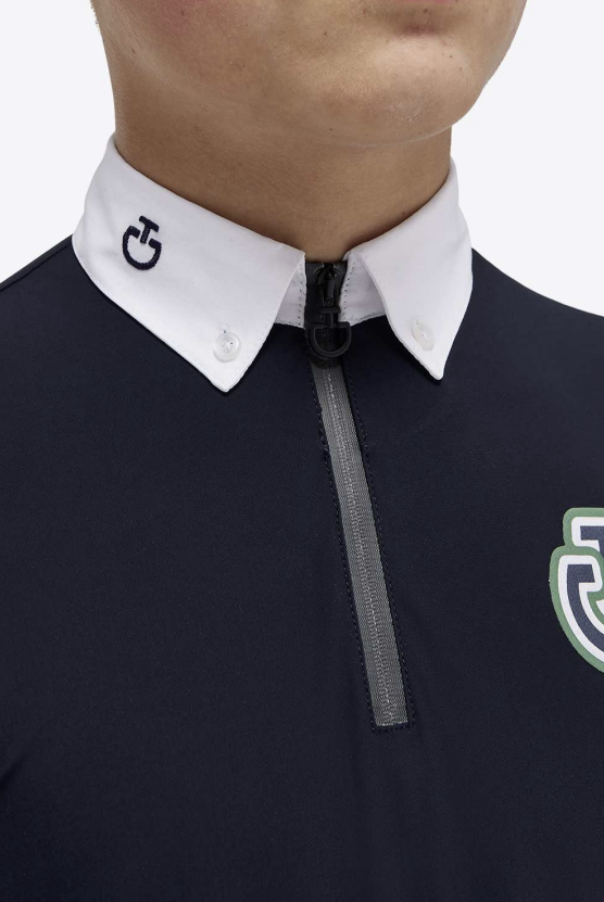 Ridershouse: CT Bubble S/S Jersey Zip Competition Polo - Blauw Ridershouse: CT Bubble S/S Jersey Zip Competition Polo - Blauw