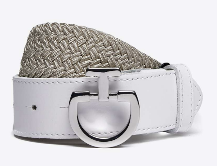 Ridershouse: Women's Elastic Belt CT Clasp - White with Beige