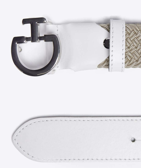 Ridershouse: Women's Elastic Belt CT Clasp - White with Beige
