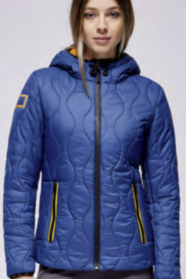 Ridershouse: RG Women's Nylon Padded Hooded Jacket - Blue