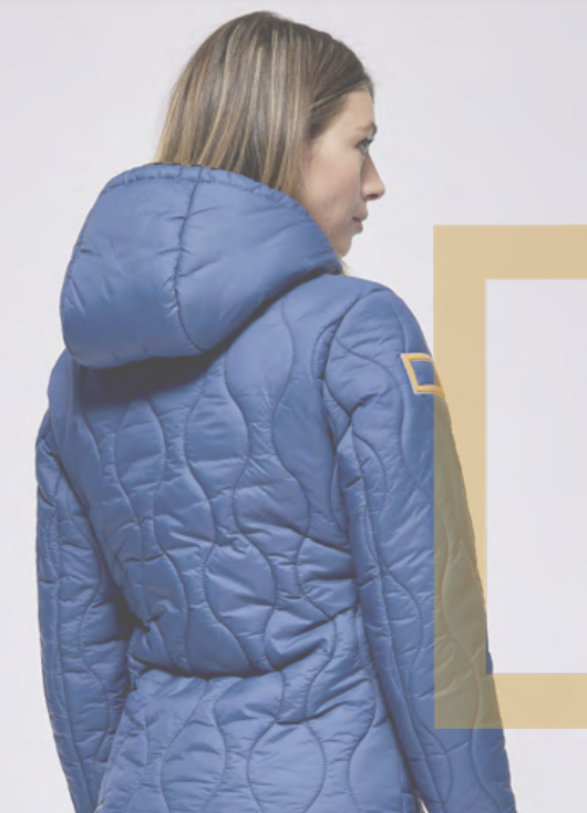 Ridershouse: RG Dames Nylon Gewatteerde Jack Met Capuchon - Blauw Ridershouse: RG Dames Nylon Gewatteerde Jack Met Capuchon - Blauw