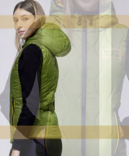 Ridershouse: RG Nylon Bodywarmer Met Capuchon - Groen Ridershouse: RG Nylon Bodywarmer Met Capuchon - Groen