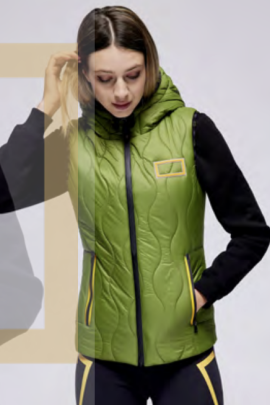 Ridershouse: RG Nylon Bodywarmer Met Capuchon - Groen Ridershouse: RG Nylon Bodywarmer Met Capuchon - Groen