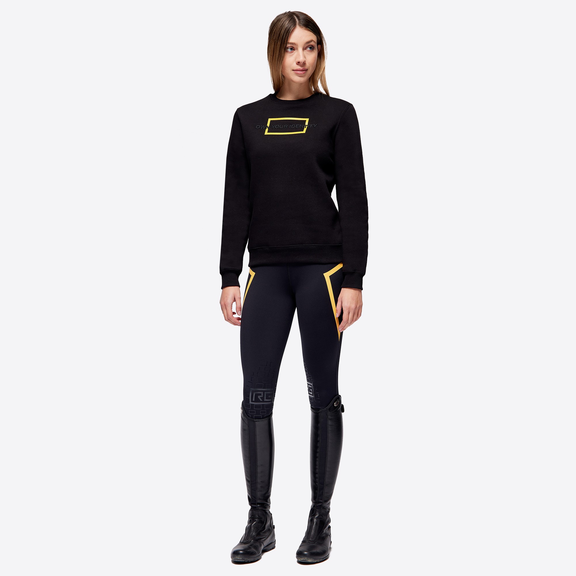 Ridershouse: RG Italy - Cotton Crew Neck Sweatshirt - Zwart Ridershouse: RG Italy - Cotton Crew Neck Sweatshirt - Zwart