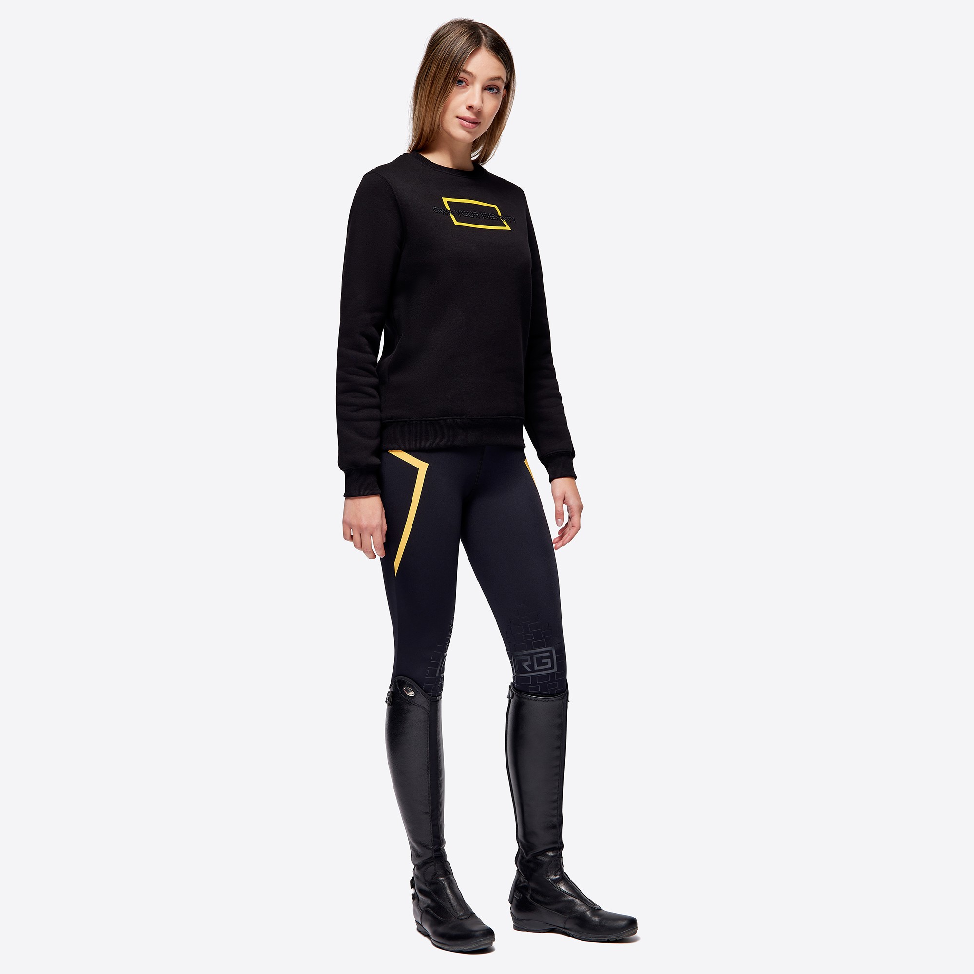 Ridershouse: RG Italy - Cotton Crew Neck Sweatshirt - Zwart Ridershouse: RG Italy - Cotton Crew Neck Sweatshirt - Zwart