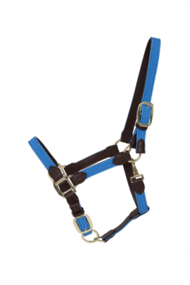 Kentucky Horsewear Nylon Gevlochten Halster Licht Blauw, ook leverbaar in 7 andere kleuren