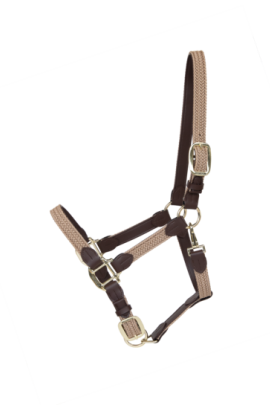 Kentucky Horsewear Nylon Gevlochten Halster Beige, ook leverbaar in 7 andere kleuren
