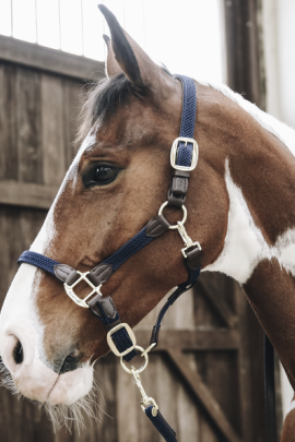 Kentucky Horsewear Nylon Gevlochten Halster donkerblauw, leverbaar in 8 kleuren. Kentucky Horsewear Nylon Gevlochten Halster donkerblauw, leverbaar in 8 kleuren.