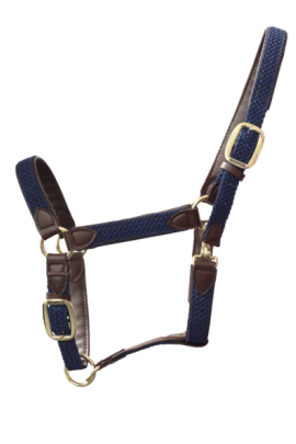 Kentucky Horsewear Nylon Gevlochten Halster donkerblauw, leverbaar in 8 kleuren.
