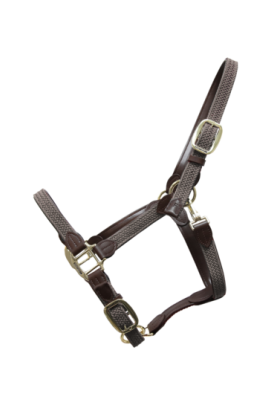 Kentucky Horsewear Nylon Gevlochten Halster grijs, leverbaar in 7 kleuren.