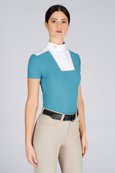 Ridershouse: Vestrum Camaoire Wedstrijd Shirt SS - Dusty Blue Ridershouse: Vestrum Camaoire Wedstrijd Shirt SS - Dusty Blue