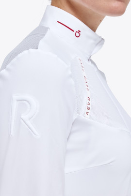 Ridershouse: CT Revo Red Label Tech Knit L/S Zip Competition Polo - Wit Ridershouse: CT Revo Red Label Tech Knit L/S Zip Competition Polo - Wit