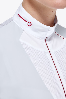 Ridershouse: CT Revo Red Label Tech Knit S/S Zip Competition Polo - Wit Ridershouse: CT Revo Red Label Tech Knit S/S Zip Competition Polo - Wit