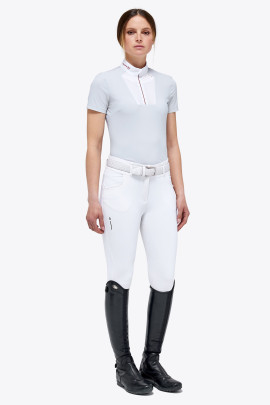 Ridershouse: CT Revo Red Label Tech Knit S/S Zip Competition Polo - Wit