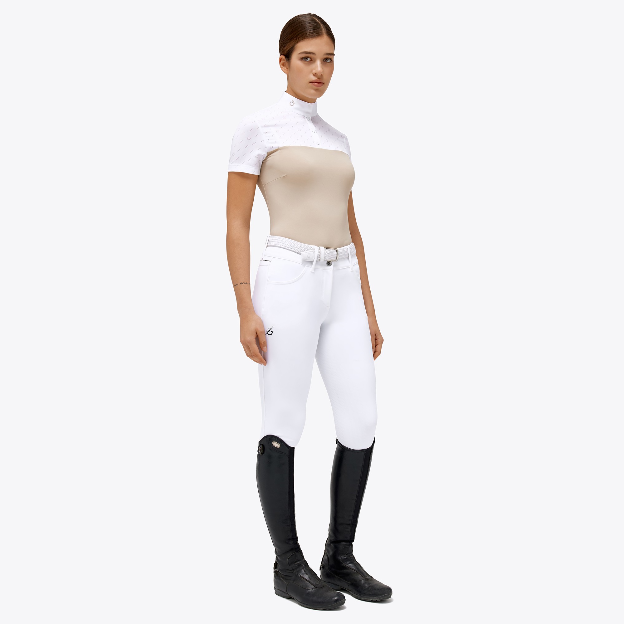 Ridershouse: CT Dash S/S Competition Polo - Beige Ridershouse: CT Dash S/S Competition Polo - Beige