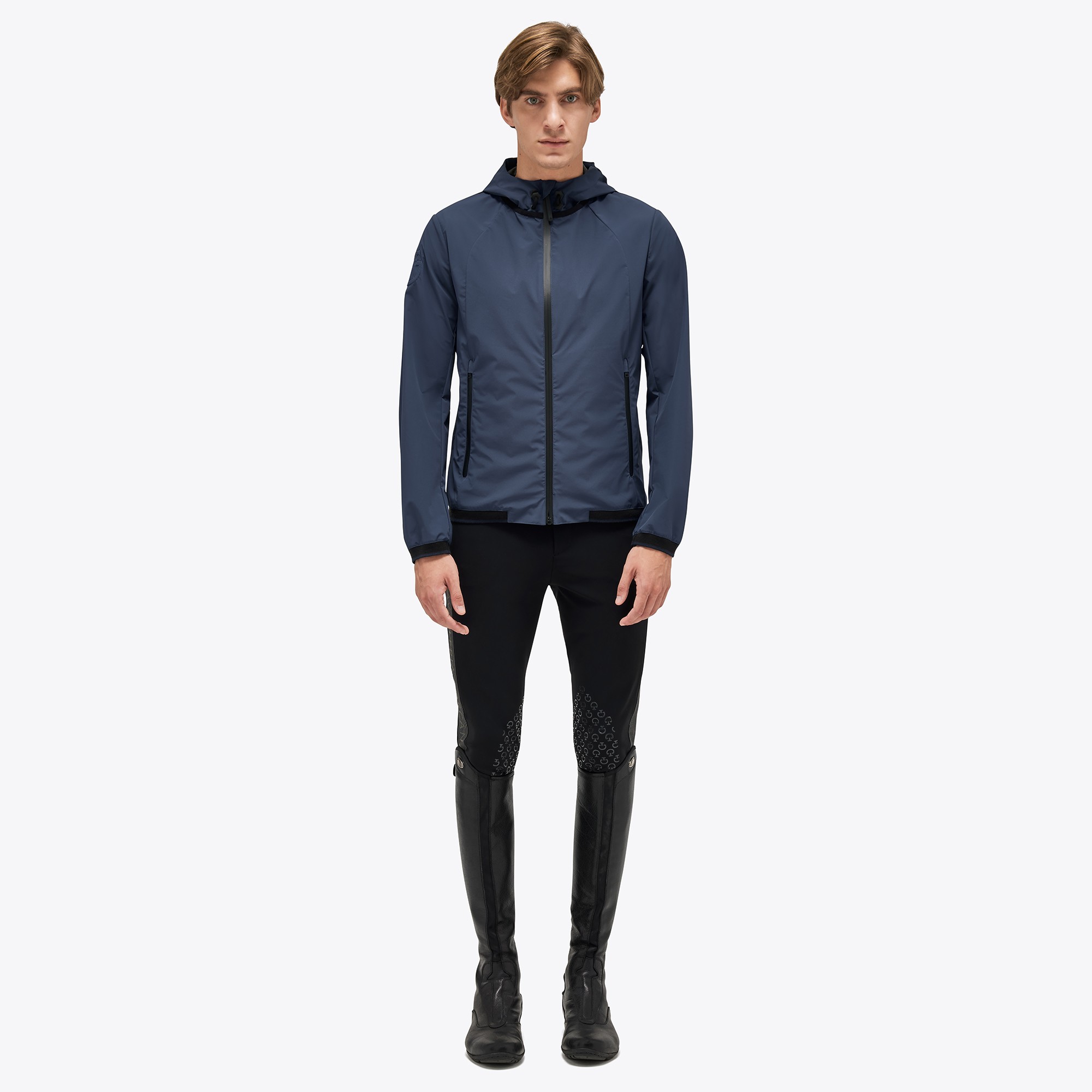 Ridershouse: Ct Heren waterdichte Jas met Capuchon Met Ademende Mesh Blauw Ridershouse: Ct Heren waterdichte Jas met Capuchon Met Ademende Mesh Blauw
