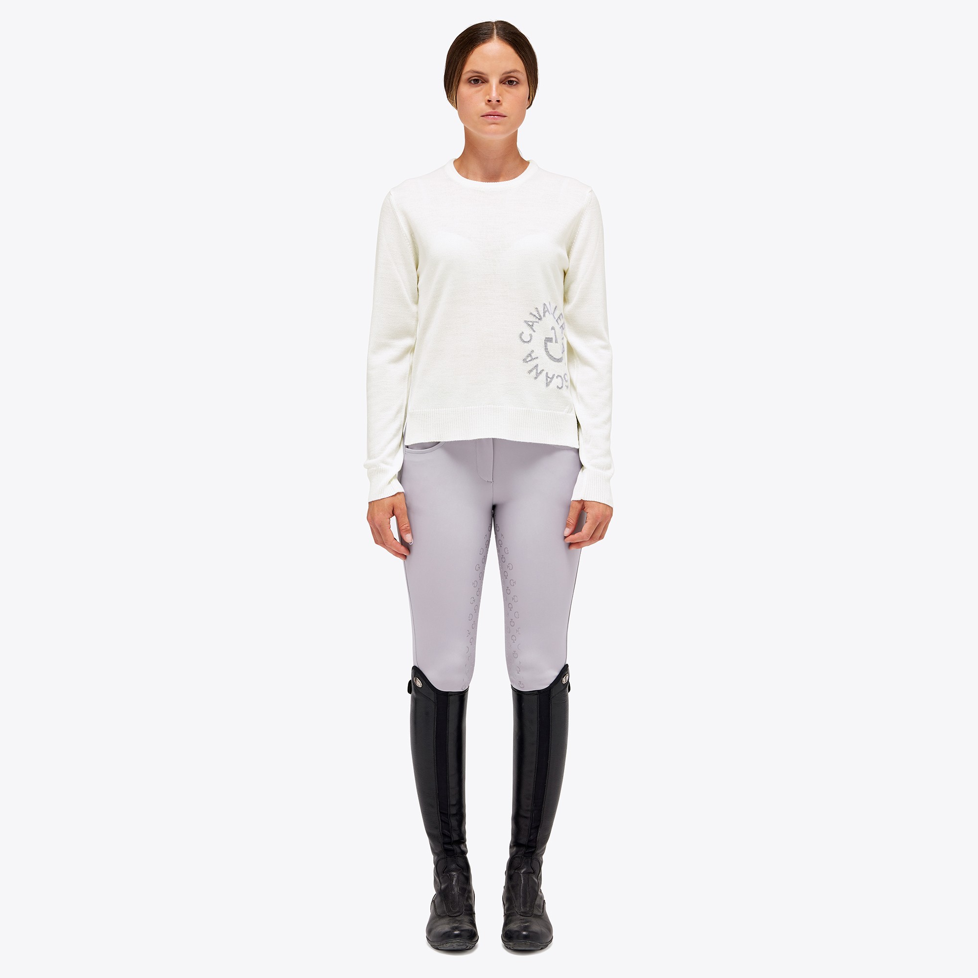 Cavalleria Toscana Wollen Sweater Met CT Orbit, gemaakt van een mix van Merino wol