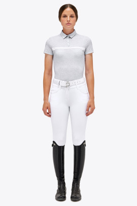 Cavalleria Toscana Jersey En Mesh S/S Trainings Polo Grijs, heerlijke zomers
