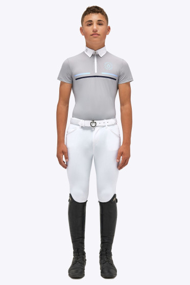 Ridershouse: CT Boys Jersey Zip Competition Shirt S/S Color Grey Ridershouse: CT Boys Jersey Zip Competition Shirt S/S Color Grey