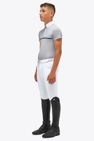 Ridershouse: CT Boys Jersey Zip Competition Shirt S/S Color Grey Ridershouse: CT Boys Jersey Zip Competition Shirt S/S Color Grey