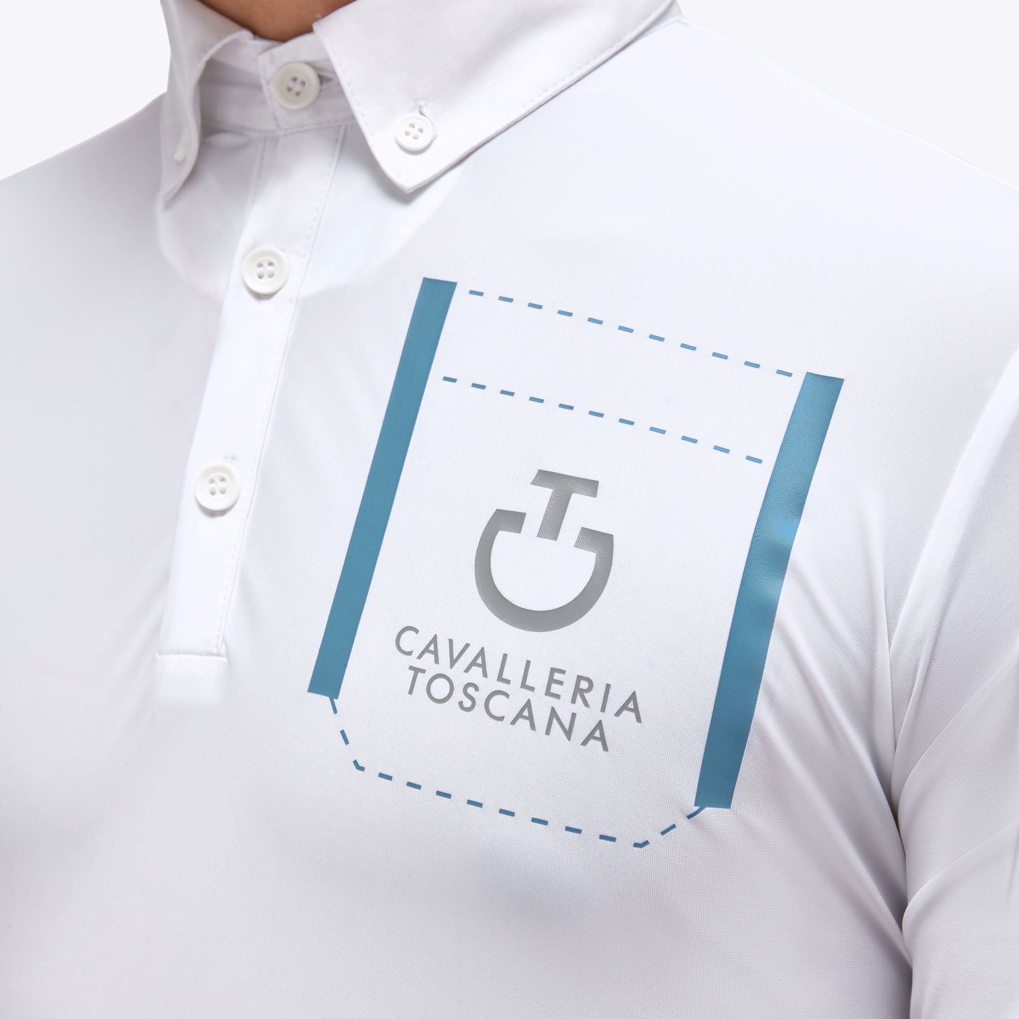 Ridershouse: CT Boys Jersey Zip Competition Shirt S/S In The Color White Ridershouse: CT Boys Jersey Zip Competition Shirt S/S In The Color White