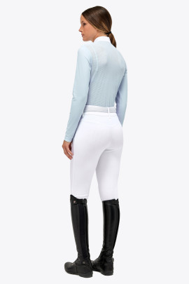 Cavalleria Toscana Jersey Perforated L/S Competition Polo White, heerlijke zomers Cavalleria Toscana Jersey Perforated L/S Competition Polo White, heerlijke zomers