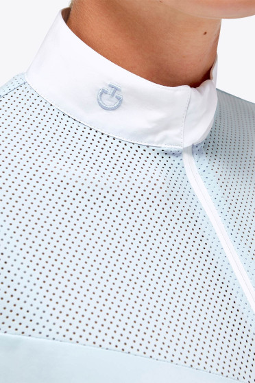 Cavalleria Toscana Jersey Perforated L/S Competition Polo White, heerlijke zomers Cavalleria Toscana Jersey Perforated L/S Competition Polo White, heerlijke zomers