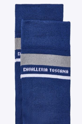 Ridershouse: Cavalleria Toscana Geborduurde Streep Sokken - Kleur Blauw