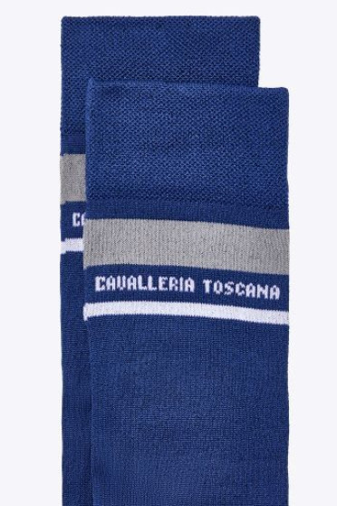 Ridershouse: Cavalleria Toscana Geborduurde Streep Sokken - Kleur Blauw