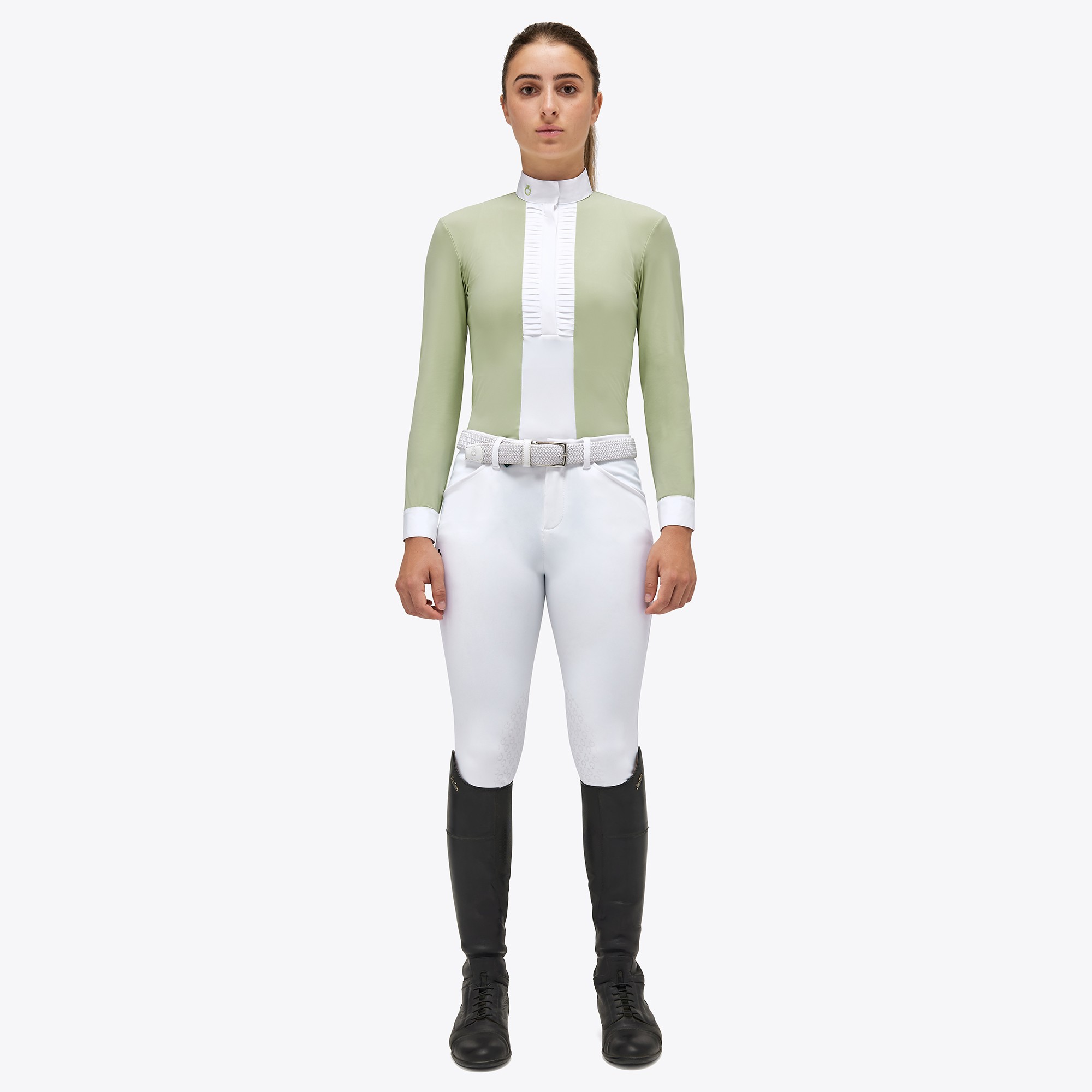 Ridershouse: CT Pleated Jersey L/S Girls Competition Shirt - Pastel Green Ridershouse: CT Pleated Jersey L/S Girls Competition Shirt - Pastel Green