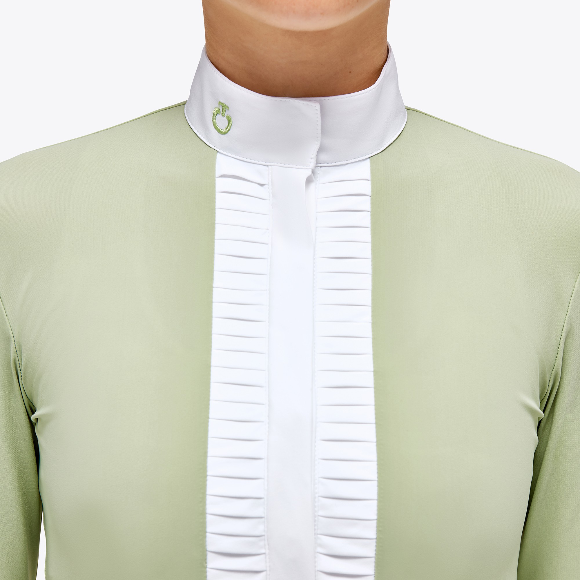 Ridershouse: CT Pleated Jersey L/S Girls Competition Shirt - Pastel Green Ridershouse: CT Pleated Jersey L/S Girls Competition Shirt - Pastel Green