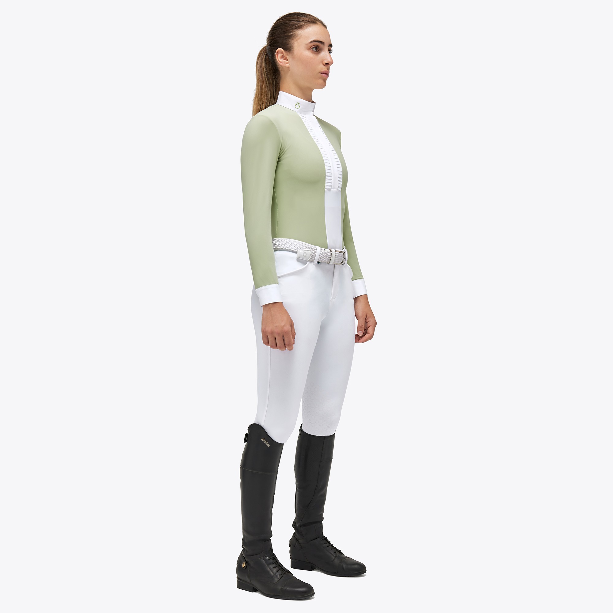 Ridershouse: CT Pleated Jersey L/S Girls Competition Shirt - Pastel Green Ridershouse: CT Pleated Jersey L/S Girls Competition Shirt - Pastel Green