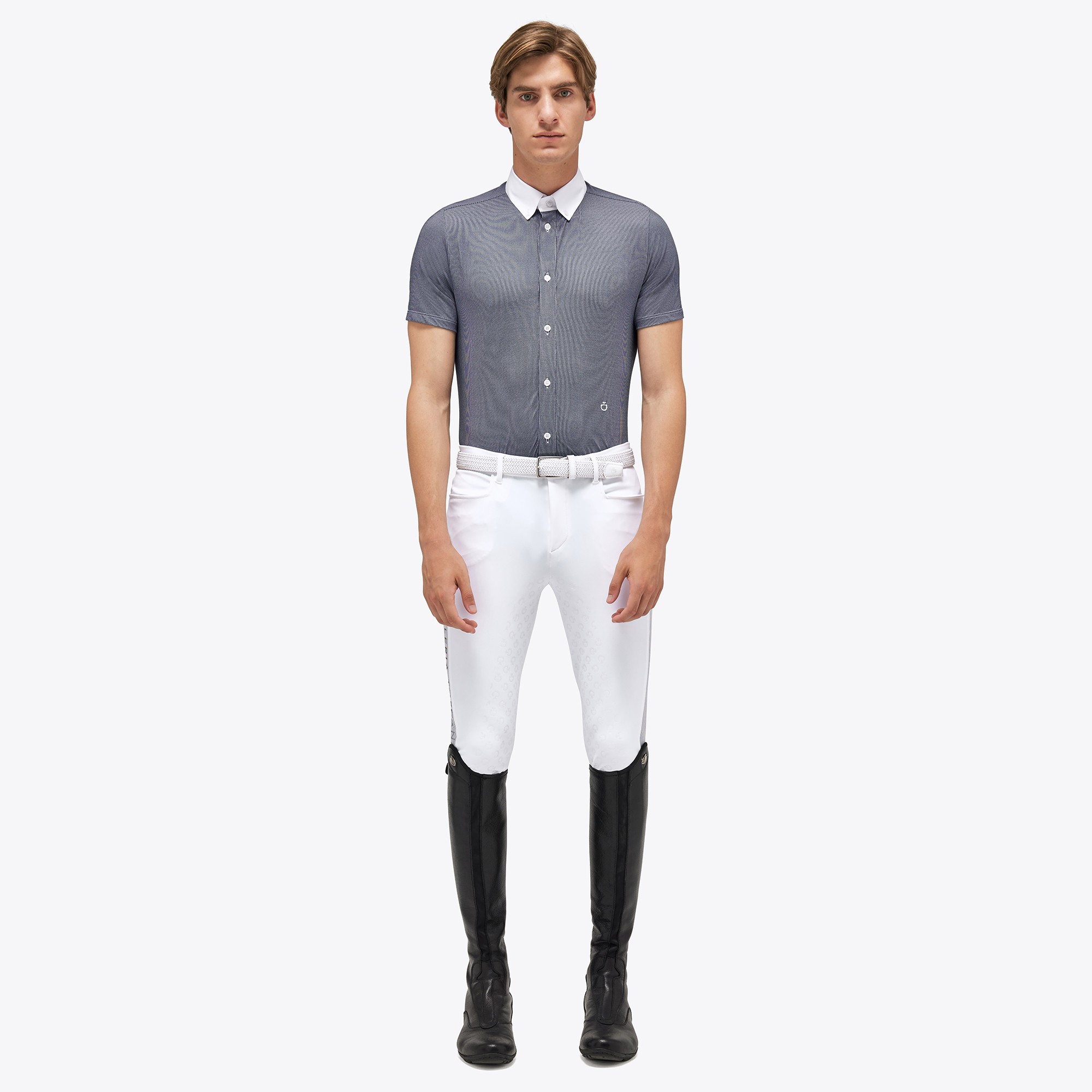 Ridershouse: Cavalleria Toscana Men's Competition Shirt S/S Color Blue Ridershouse: Cavalleria Toscana Men's Competition Shirt S/S Color Blue