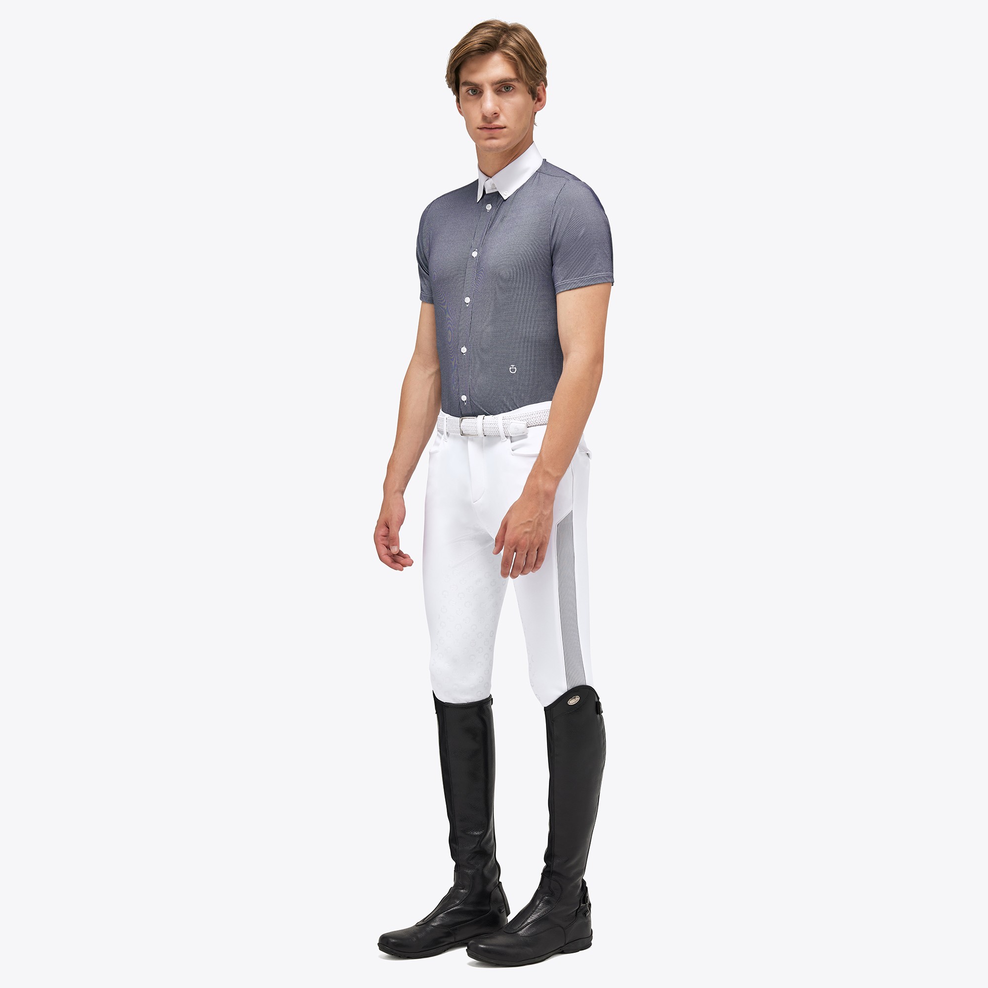 Ridershouse: Cavalleria Toscana Men's Competition Shirt S/S Color Blue Ridershouse: Cavalleria Toscana Men's Competition Shirt S/S Color Blue
