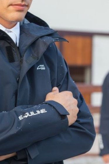 Equiline Unisex Waterdichte Ademende Regenjas Rawek Blauw