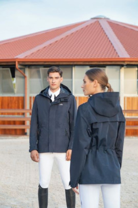 Equiline Unisex Waterdichte Ademende Regenjas Rawek Blauw